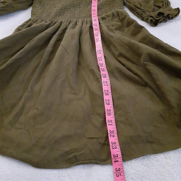 Madewell Women's Olive Green Flannel Lucie Mini Dress XS - Picture 16 of 16